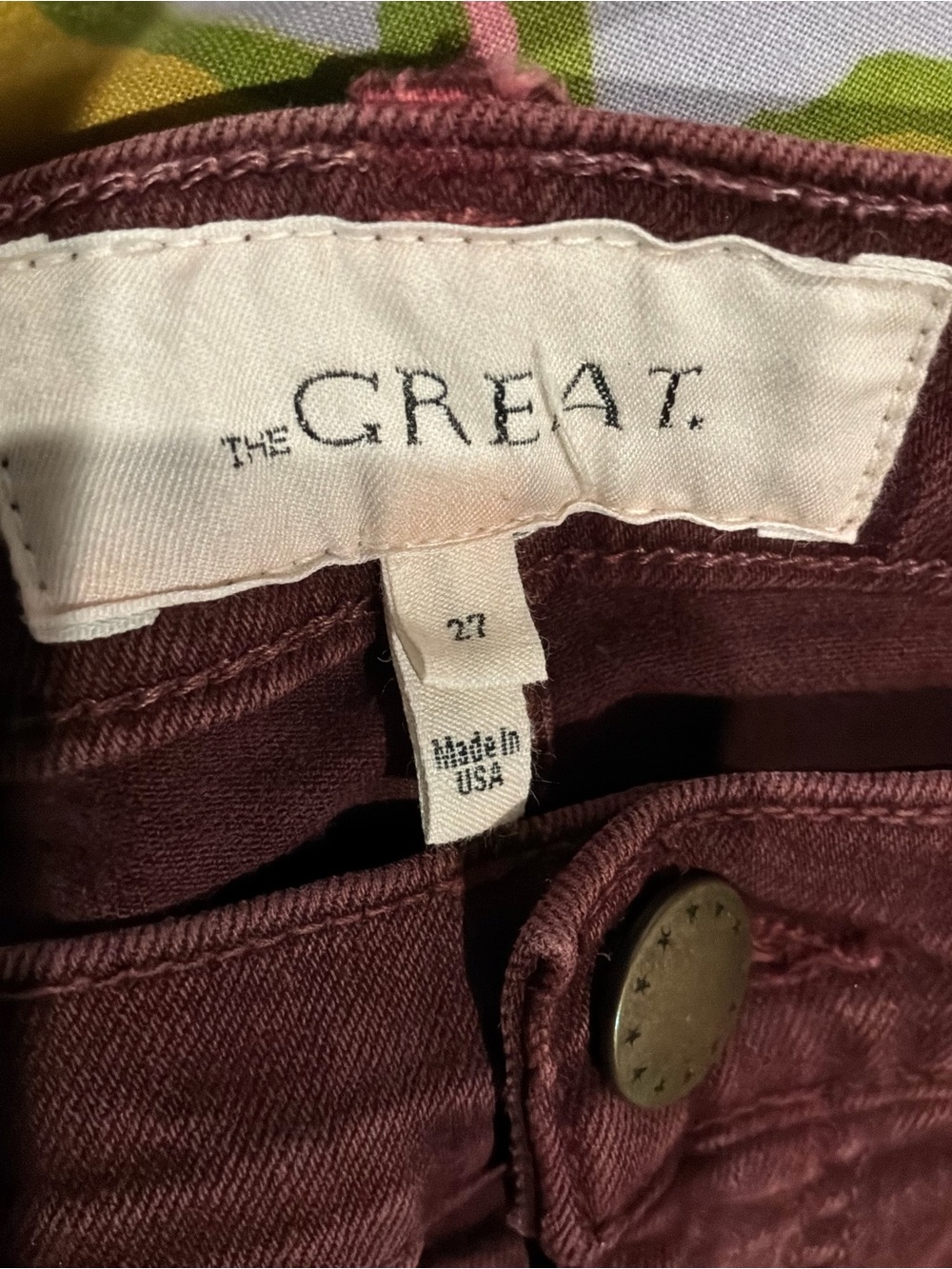 THE GREAT. Women's Burgundy Jeans